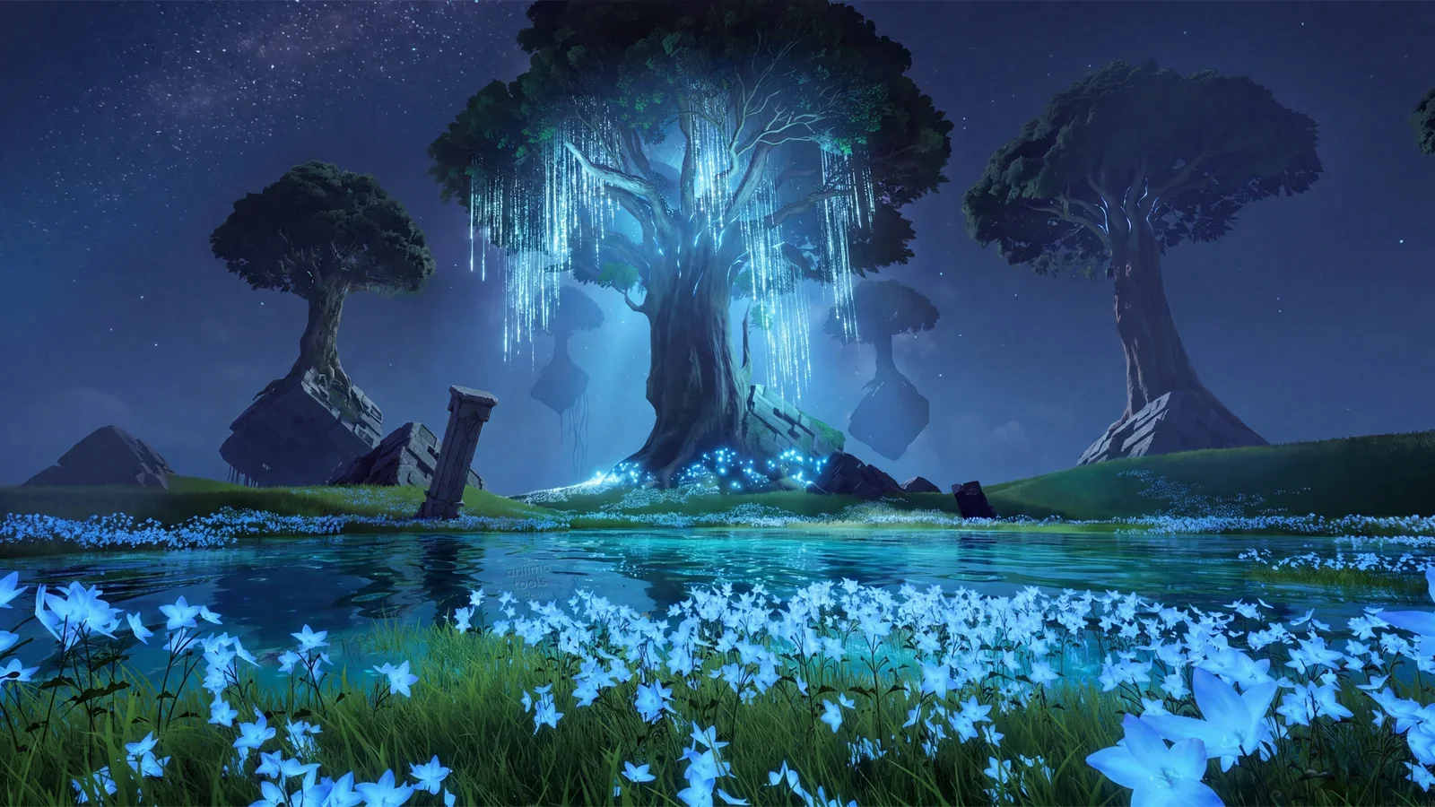 A tela de carregamento do jogo para Exploração de Fendas: Irisális