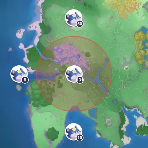 Área aproximada de aparição de Celéstis no mapa: Planícies Ventosas