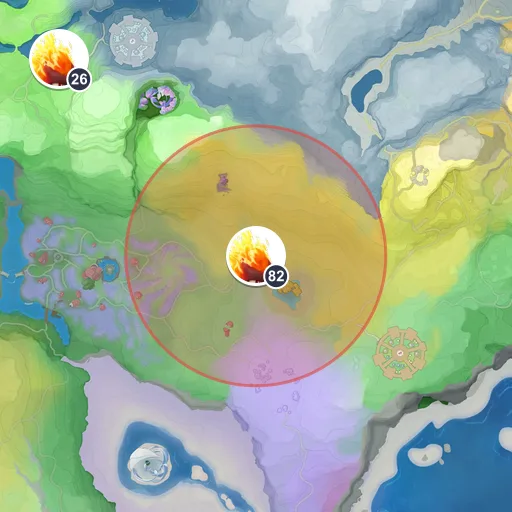 Área aproximada de aparição de Foguéu no mapa: Planícies Ventosas